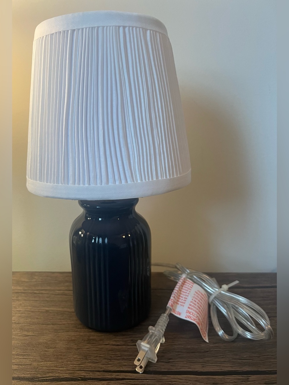 Navy Modern Accent Table Lamp w/ Shade
